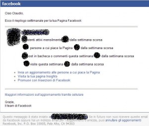 Aggiornamento Settimanale delle Pagine Facebook Aggiornamento Settimanale delle Pagine Facebook